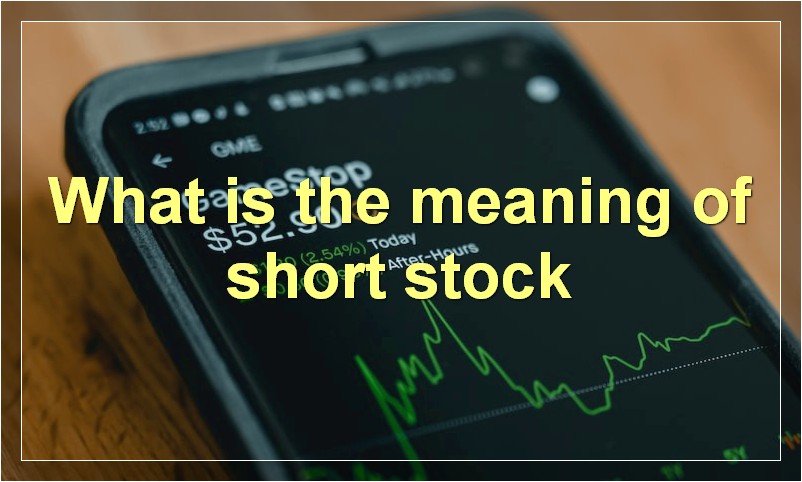 What is the meaning of short stock