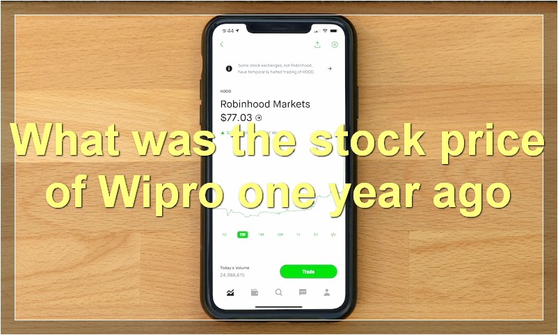 What was the stock price of Wipro one year ago
